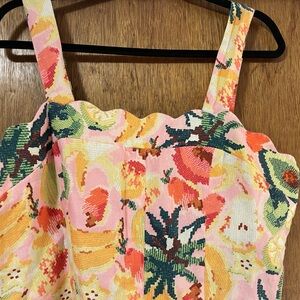 Farm Rio Mini Scalloped Neck Dress